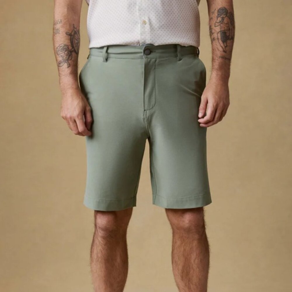 Faherty All Day Shorts Men's 33 Sage Green Casual Flat Front Lightweight